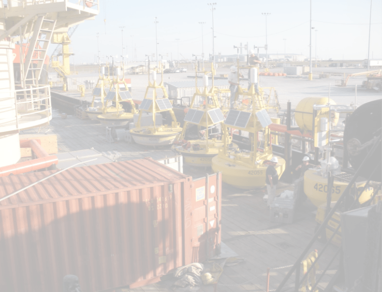 Buoys on dock or storage yard
